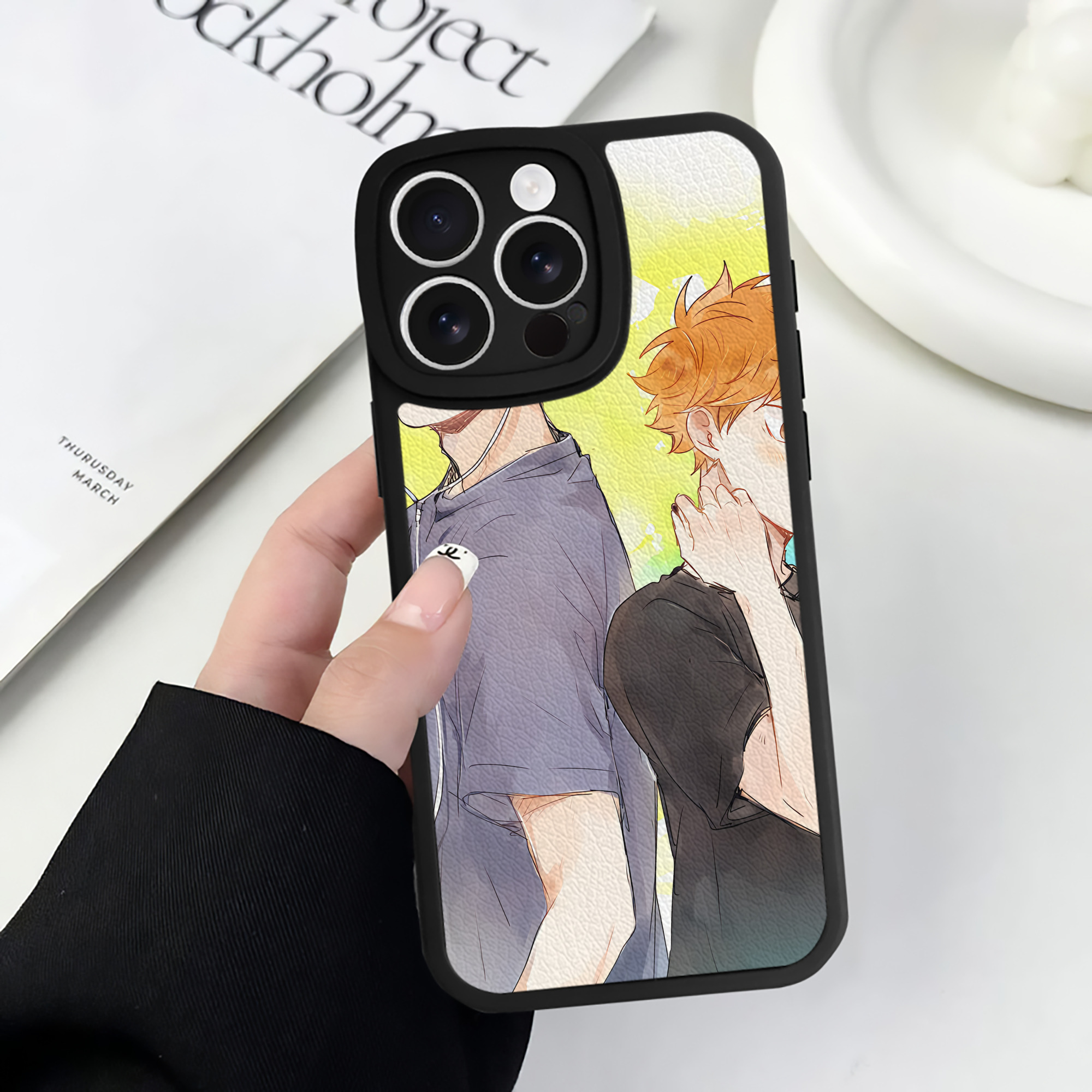 （画像用） ハイキュー!! Haikyu!! 【iPhone 16シリーズ対応】シリコンスマホケース（レザー調） 材質：シリコン